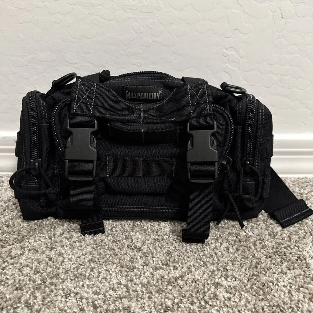 Maxpedition Proteus Versipack Black Fanny Pack Utility EDC Tactical Sling Go Bag